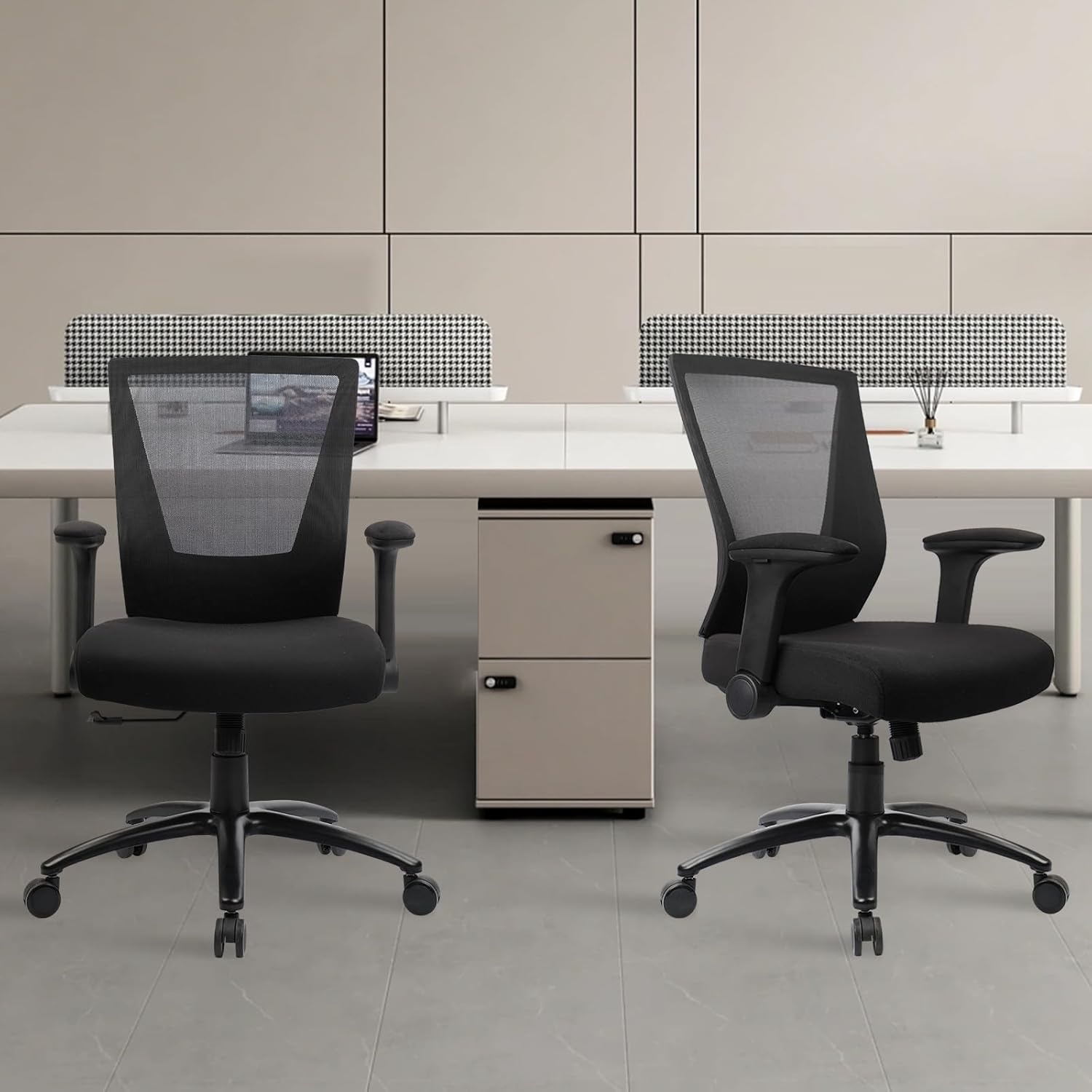 image:imageCLATINA 500lbs Big and Tall Office Chair Heavy Duty Ergonomic Mesh Desk Chairs with Wide Thick Seat Cushion and Adjustable Armrests for Home Office Conference Heavy People Black1 PackBlack