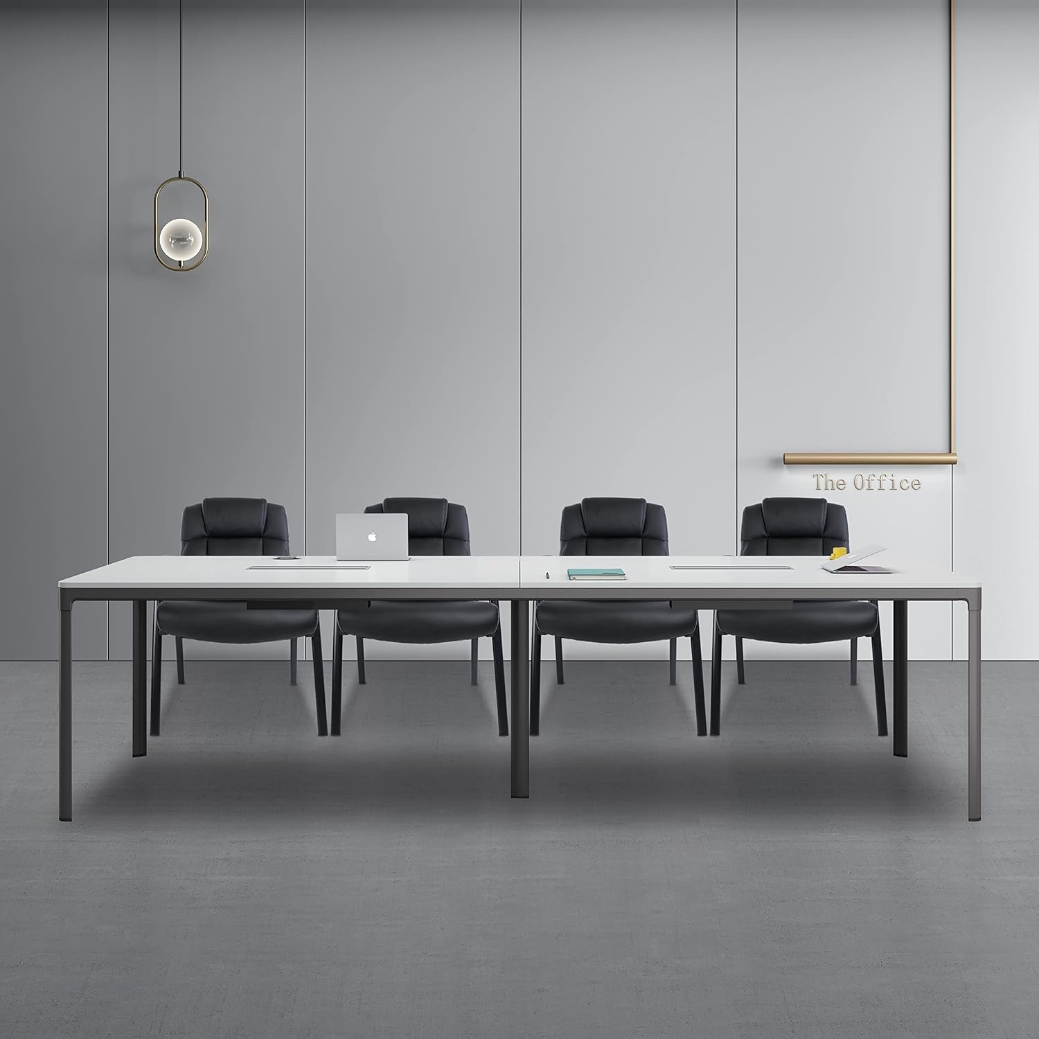 image:imageCLATINA Big amp Tall 500 lb Guest Chair PU Leather Office Reception Chairs with Sled Base Desk Chair No Wheels for Waiting Room Conference Lobby Computer Living Room BrownBlack