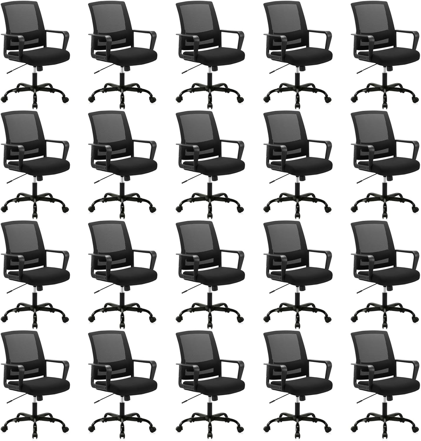 image:imageCLATINA Ergonomic Rolling Mesh Desk Chair with Executive Lumbar Support and Adjustable Swivel Design for Home Office Computer Black 2 PackBlack