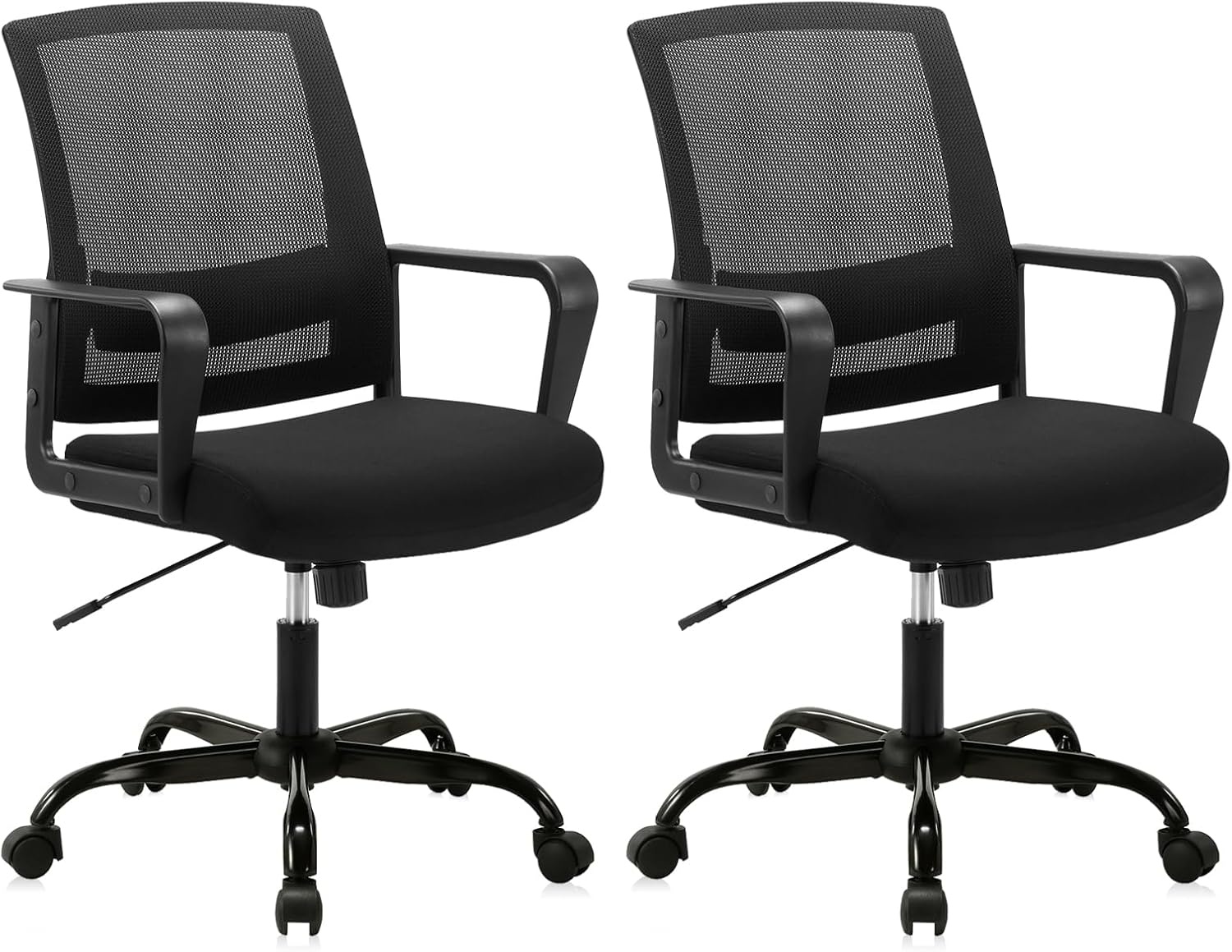 image:imageCLATINA Ergonomic Rolling Mesh Desk Chair with Executive Lumbar Support and Adjustable Swivel Design for Home Office Computer Black 2 PackBlack