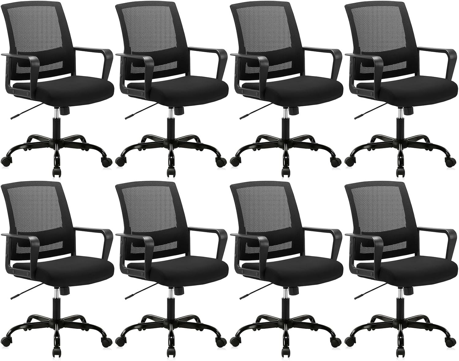 image:imageCLATINA Ergonomic Rolling Mesh Desk Chair with Executive Lumbar Support and Adjustable Swivel Design for Home Office Computer Black 2 PackBlack