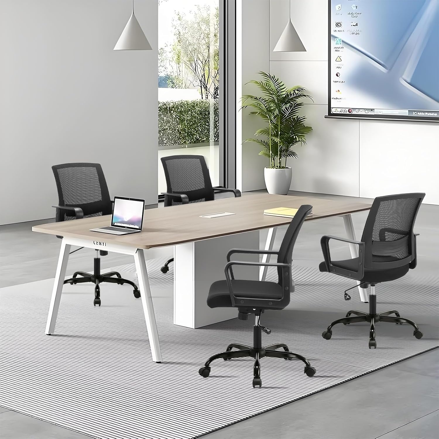 image:imageCLATINA Ergonomic Rolling Mesh Desk Chair with Executive Lumbar Support and Adjustable Swivel Design for Home Office Computer Black 2 PackBlack