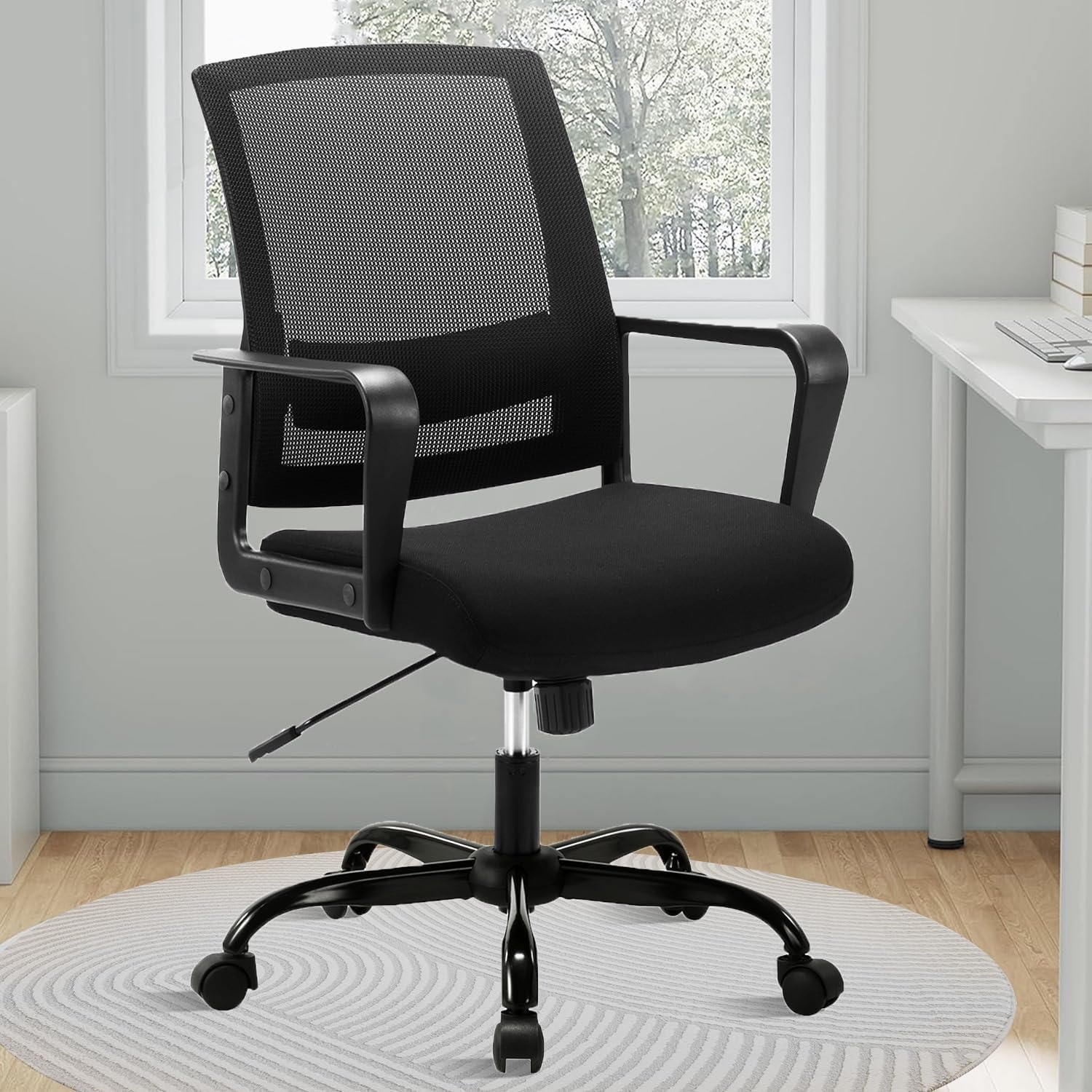 image:imageCLATINA Ergonomic Rolling Mesh Desk Chair with Executive Lumbar Support and Adjustable Swivel Design for Home Office Computer Black 2 PackBlack