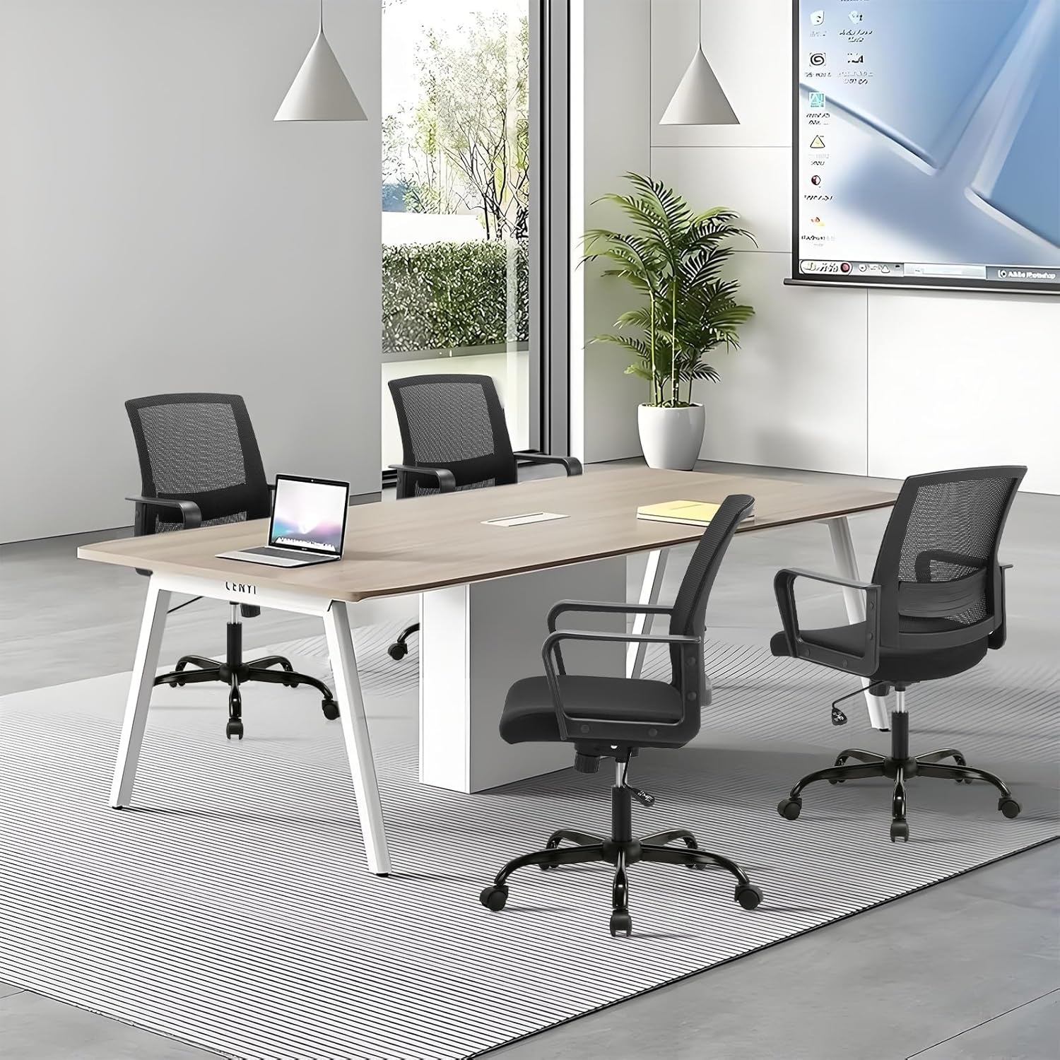 image:imageCLATINA Ergonomic Rolling Mesh Desk Chair with Executive Lumbar Support and Adjustable Swivel Design for Home Office Computer Black 2 PackBlack