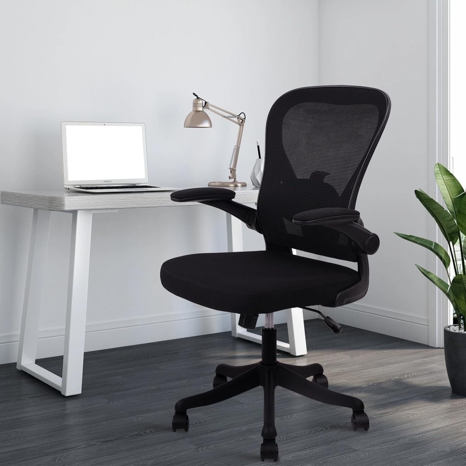 image:imageCLATINA Office Computer Desk Chair Ergonomic Mesh Rolling Work Chairs Executive Task Chairs with Adjustable Lumbar Support Flipup Armrests for HomeBedroomStudy ConferenceBlack 4Pack