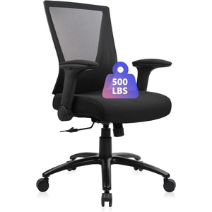 image:imageCLATINA 500lbs Big and Tall Office Chair Heavy Duty Ergonomic Mesh Desk Chairs with Wide Thick Seat Cushion and Adjustable Armrests for Home Office Conference Heavy People Black1 PackBlack