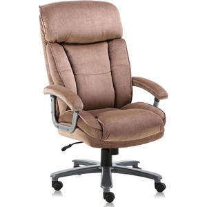 image:imageCLATINA Ergonomic Big and Tall Executive Office Chair with Upholstered Swivel 800lbs High Capacity Adjustable Height Thick Padding Headrest and Armrest for Home Office BeigeBrown