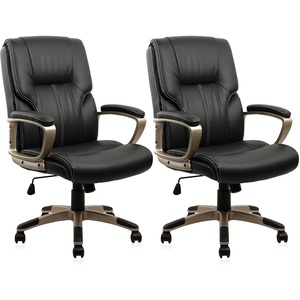 image:imageCLATINA Executive Office Chair with High Back PU Leather Chairs with Wheels and Arms Managerial Chairs with Soft Padded Armrest Lumbar Support Swivel Rolling Computer Desk Chair 400 LBS Set of 2
