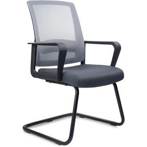 image:imageCLATINA Office Guest Chair with Lumbar Support and Mid Back Mesh Space Air Grid Series for Reception Conference RoomGrey