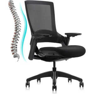 image:imageCLATINA Swivel Executive Computer Chair with 3D Armrest and Lumbar Support Adjustable Ergonomic Fabric Backrest Task Chair for Home Office Conference RoomBlackmesh
