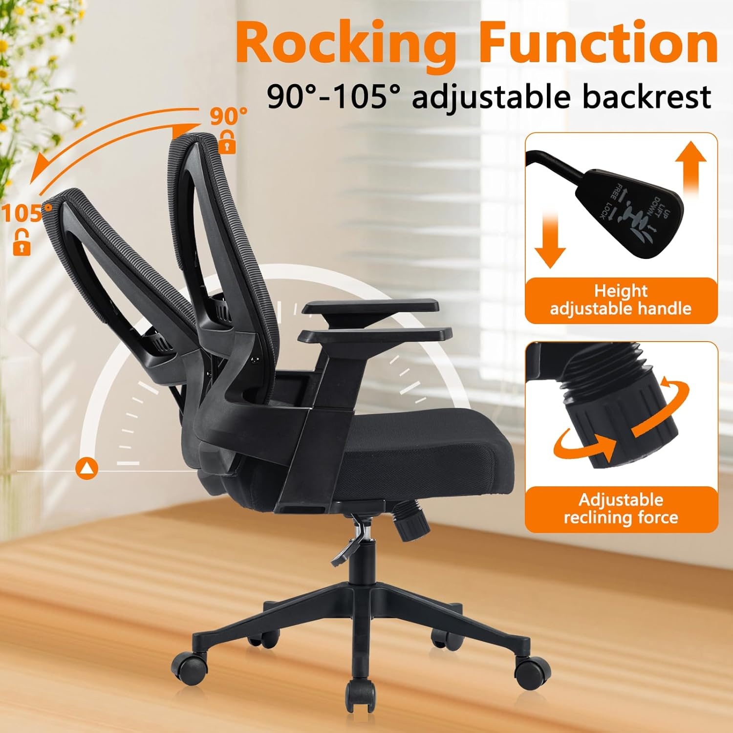 image:imageCLATINA 500lbs Big and Tall Office Chair Heavy Duty Mesh Ergonomic Computer Chairs with Adjustable Lumbar Support and Wide Comfy Seat for Home Office Conference Heavy People Black1 Pack