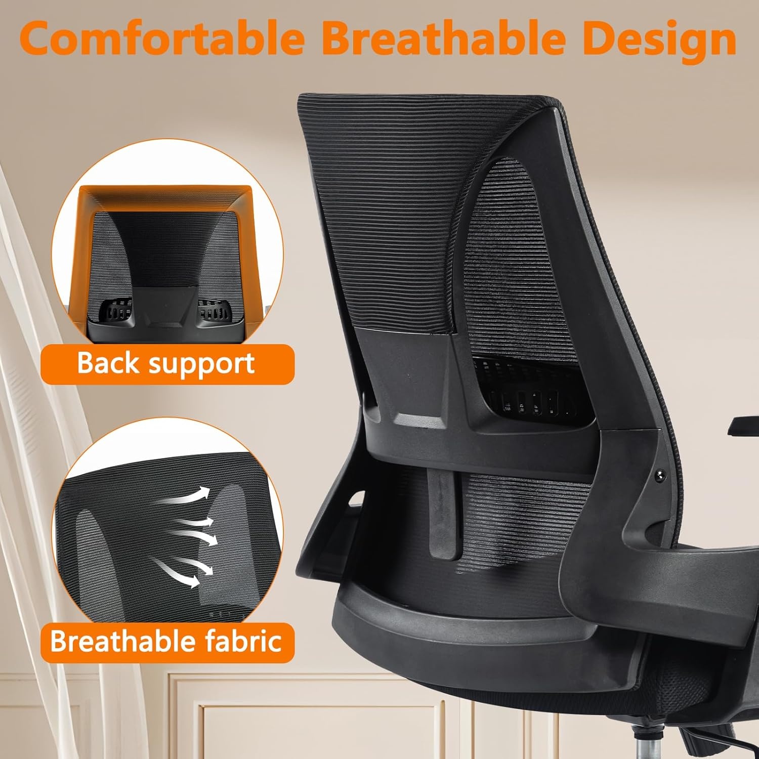image:imageCLATINA 500lbs Big and Tall Office Chair Heavy Duty Mesh Ergonomic Computer Chairs with Adjustable Lumbar Support and Wide Comfy Seat for Home Office Conference Heavy People Black1 Pack