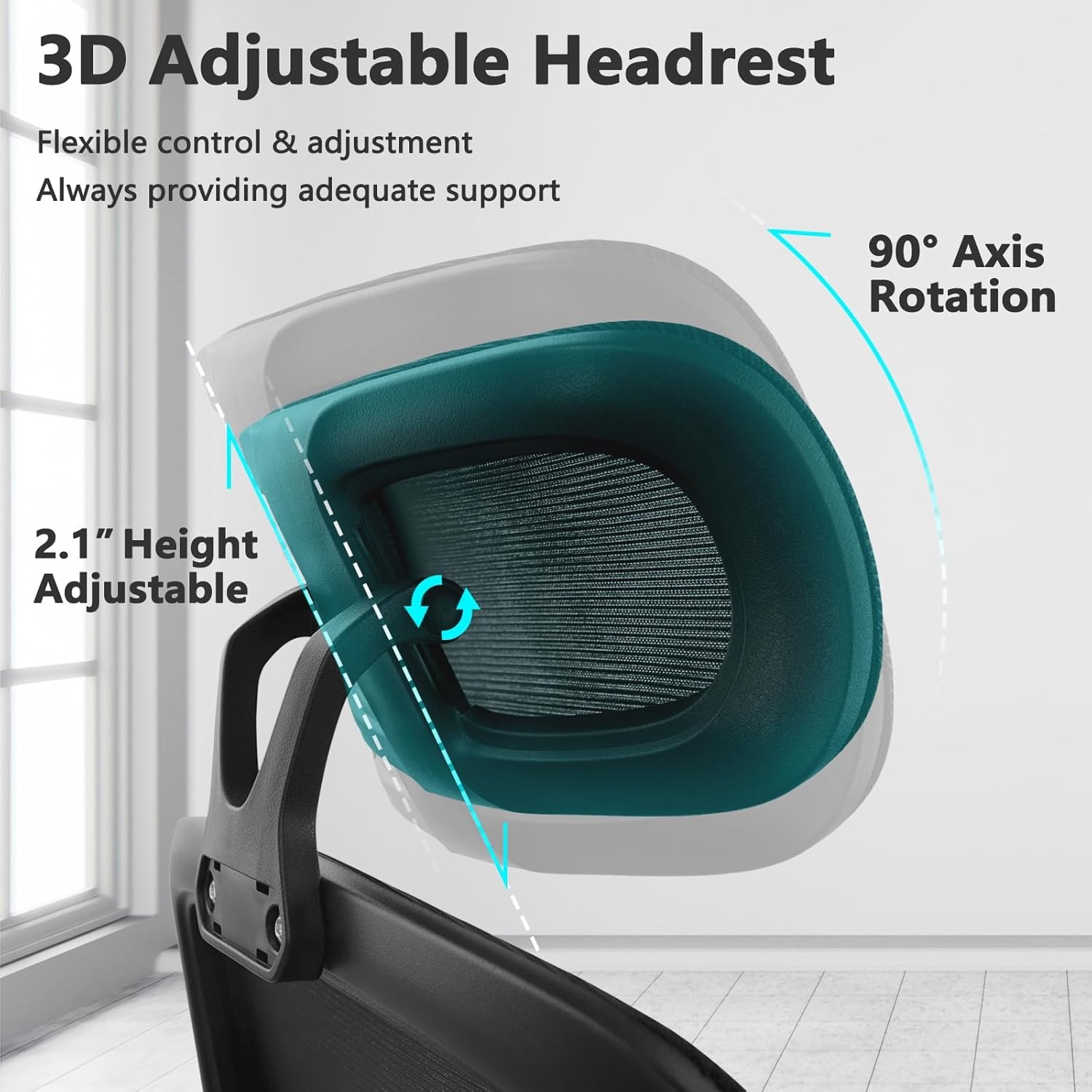image:imageCLATINA Ergonomic Chair with FlipUp Arms and Lumbar Support High Back Mesh Computer Executive Chairs with Adjustable Headrest for Home Task Conference Room BlackBlack