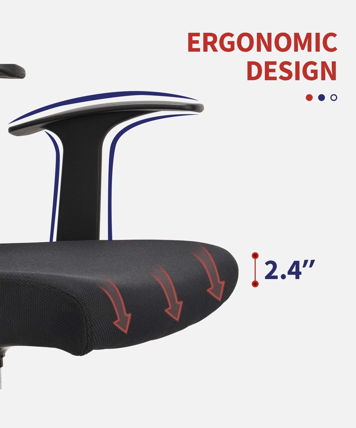 image:imageCLATINA Ergonomic Drafting Chair with Foot Ring Computer Mesh Chair Standing Desk Chair with Armrests and Lumbar Support Tall Stool Chair for Office Black 4 Pack