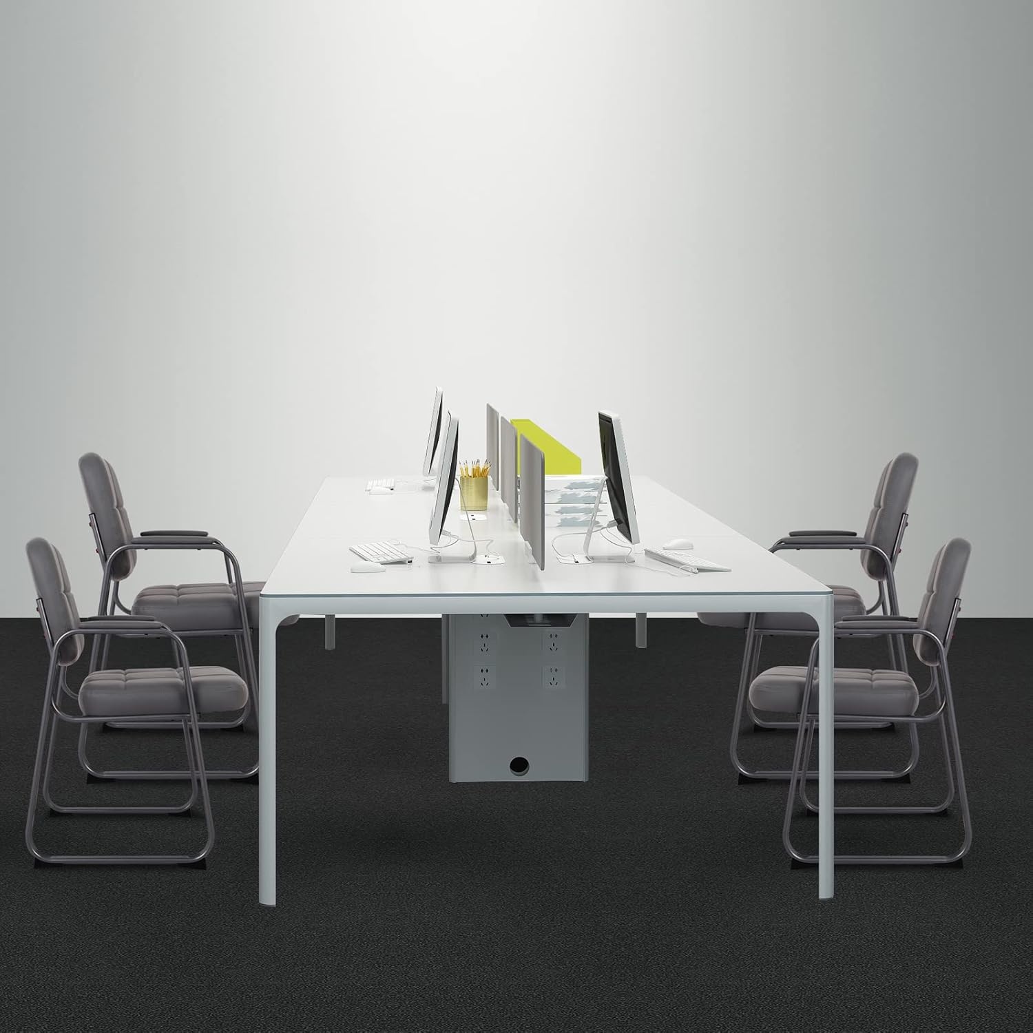 image:imageCLATINA Waiting Room Guest Chair with Bonded Leather Padded Arm Rest for Office Reception and Conference Desk BlackGreya