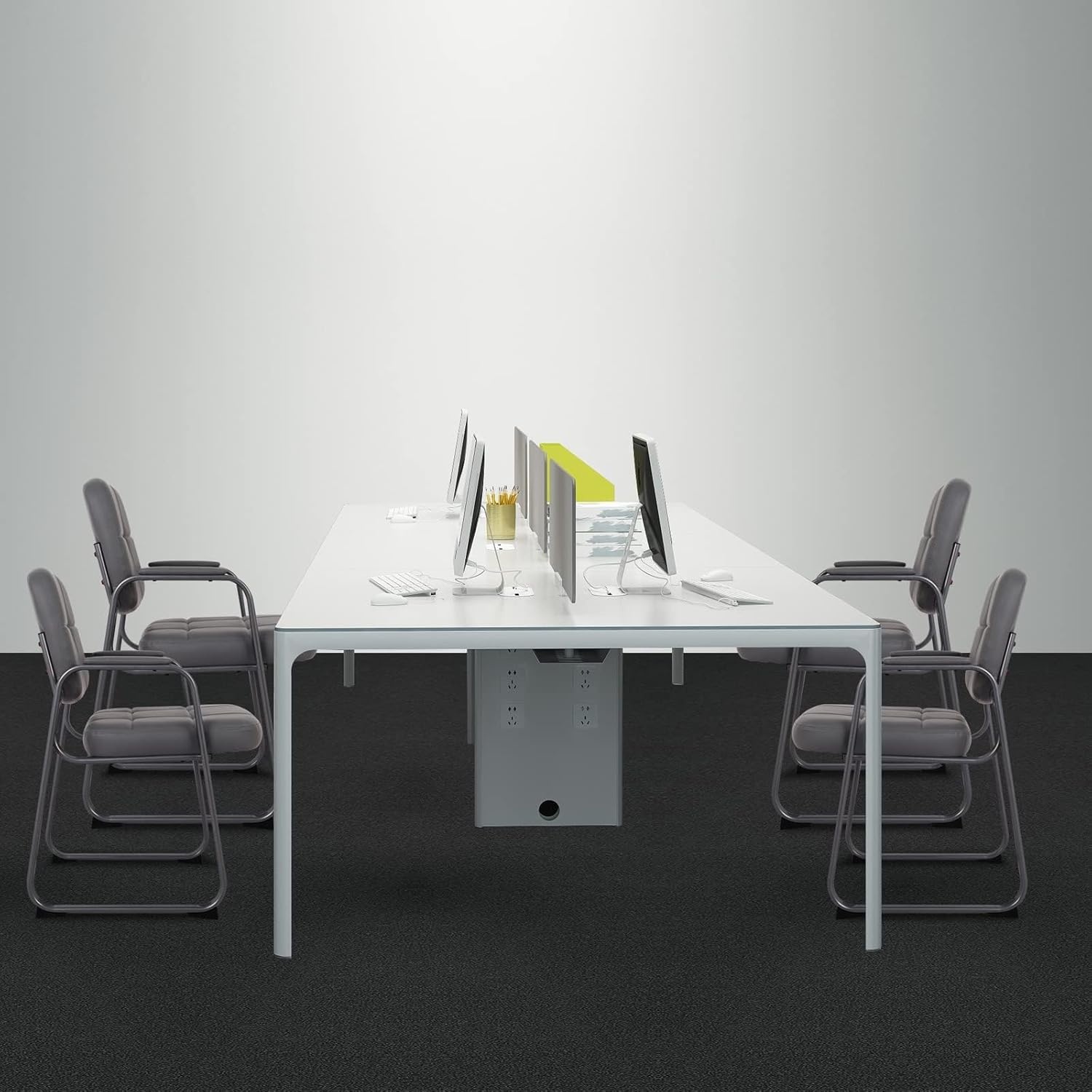 image:imageCLATINA Waiting Room Guest Chair with Bonded Leather Padded Arm Rest for Office Reception and Conference Desk BlackGreya