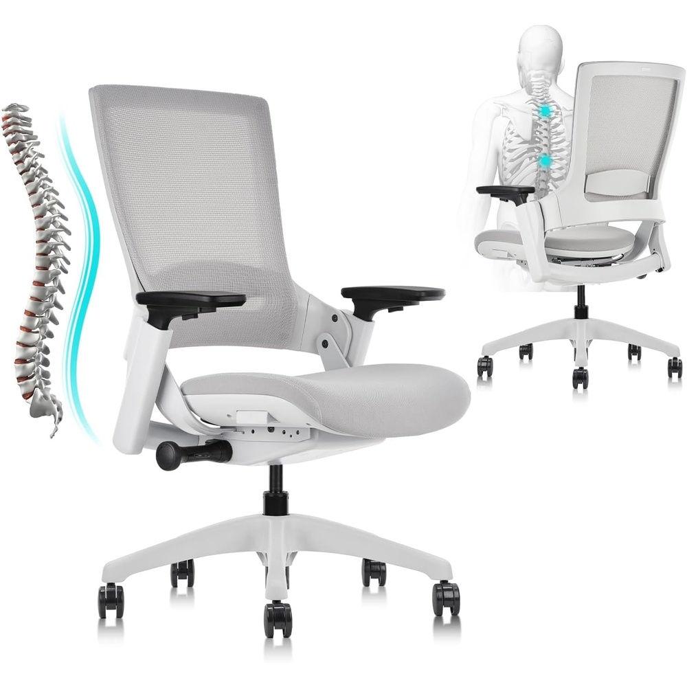 image:imageCLATINA Office Chair Swivel Executive Chair Adjustable Ergonomic Computer Chair with 3D Armrest and Lumbar Support Mesh Backrest Task Chair for Home Office Conference Room