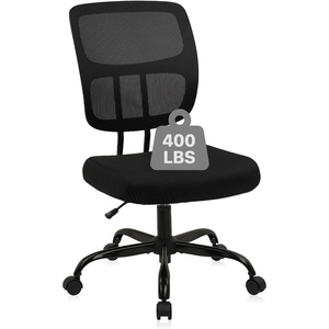 image:imageCLATINA Armless Home Office Chair Ergonomic Small Desk Chair with Wheels and Soft Thick Upholstered Cushion Comfy Adjustable Height Swivel Computer Task Chair for Conference Waiting Meeting BlackBlacksprain