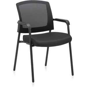 image:imageCLATINA Office Reception Guest Chair Mesh Back Stacking with Ergonomic Lumbar Support and Thickened Seat Cushion for Waiting Conference Room Black 2 PackBlack