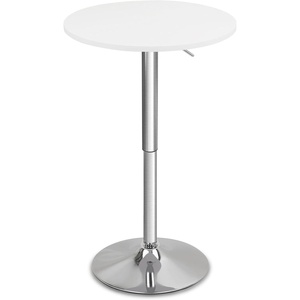 image:imageCLATINA Round Bar Pub Table 2636 Height Adjustable Bistro Tables with Metal Base 360 Swivel High Top Cocktail Table for Home Kitchen Party Drink Restaurant Wedding Cafe Office Reception WhiteWhitesilver