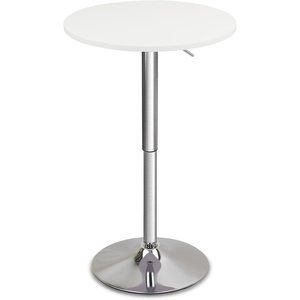 image:imageCLATINA Round Bar Table Height Adjustable 2636 Bistro Pub Table with Gold Metal Base 360 Swivel High Top Cocktail Table for Kitchen Home Restaurant Cafe Wedding Party Reception WhiteWhitesilver Base