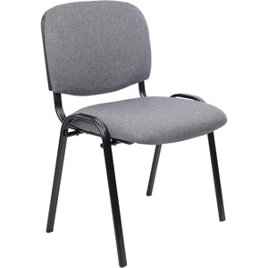 image:imageCLATINA Set of 5 Pack Stackable Waiting Room Chairs Fabric Black Reception Chair Metal with Thickened Seat Back Cushion for Waiting Conference Room Guest Stool 5 PackGrey