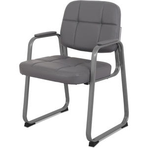 image:imageCLATINA Classic Reception Chair with Padded Armrests and Sturdy Steel Frame Ergonomic Guest Chair for Office Conference Waiting Meeting Room Grey 1 PackGreya