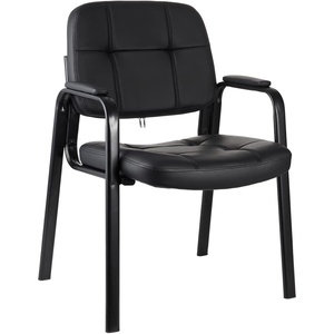 image:imageCLATINA Classic Reception Chair with Padded Armrests and Sturdy Steel Frame Ergonomic Guest Chair for Office Conference Waiting Meeting Room Grey 1 PackInke