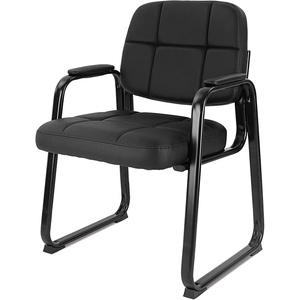 image:imageCLATINA Classic Reception Chair with Padded Armrests and Sturdy Steel Frame Ergonomic Guest Chair for Office Conference Waiting Meeting Room Grey 1 PackBlacka