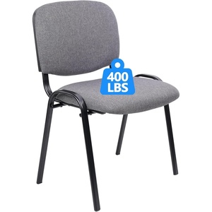 image:imageCLATINA Stackable Waiting Room Chairs Cloth Fabric Guest Reception Chair with Upholstered Thickene Seat and Back Support Stacking Chair Metal Leg for Office School Church Conference Black 10 PackGrey