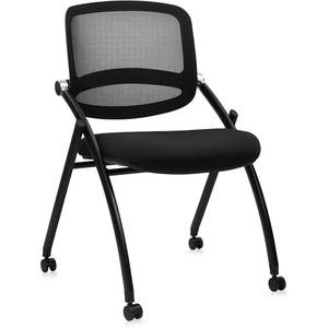 image:imageCLATINA Stackable amp Foldable Chairs with Wheels Reception Guest Chairs with Lumbar Support Ergonomic Mesh Back Folding Chair for Office Schools Training Conference Waiting Room Black 8PACKBlackcurved Backrest